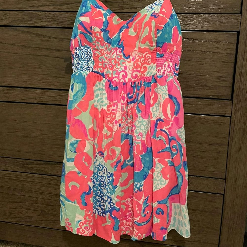 Stunning Lily Pulitzer spaghetti strap summer dress 👗🔴🟠🟡🟢🔵🟣🐬